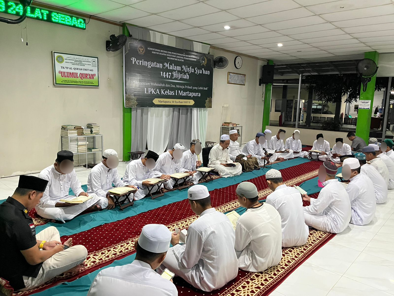 Meniti Hijrah Batin, Anak Binaan LPKA Martapura Khidmat di Malam Nisfu Sya’ban