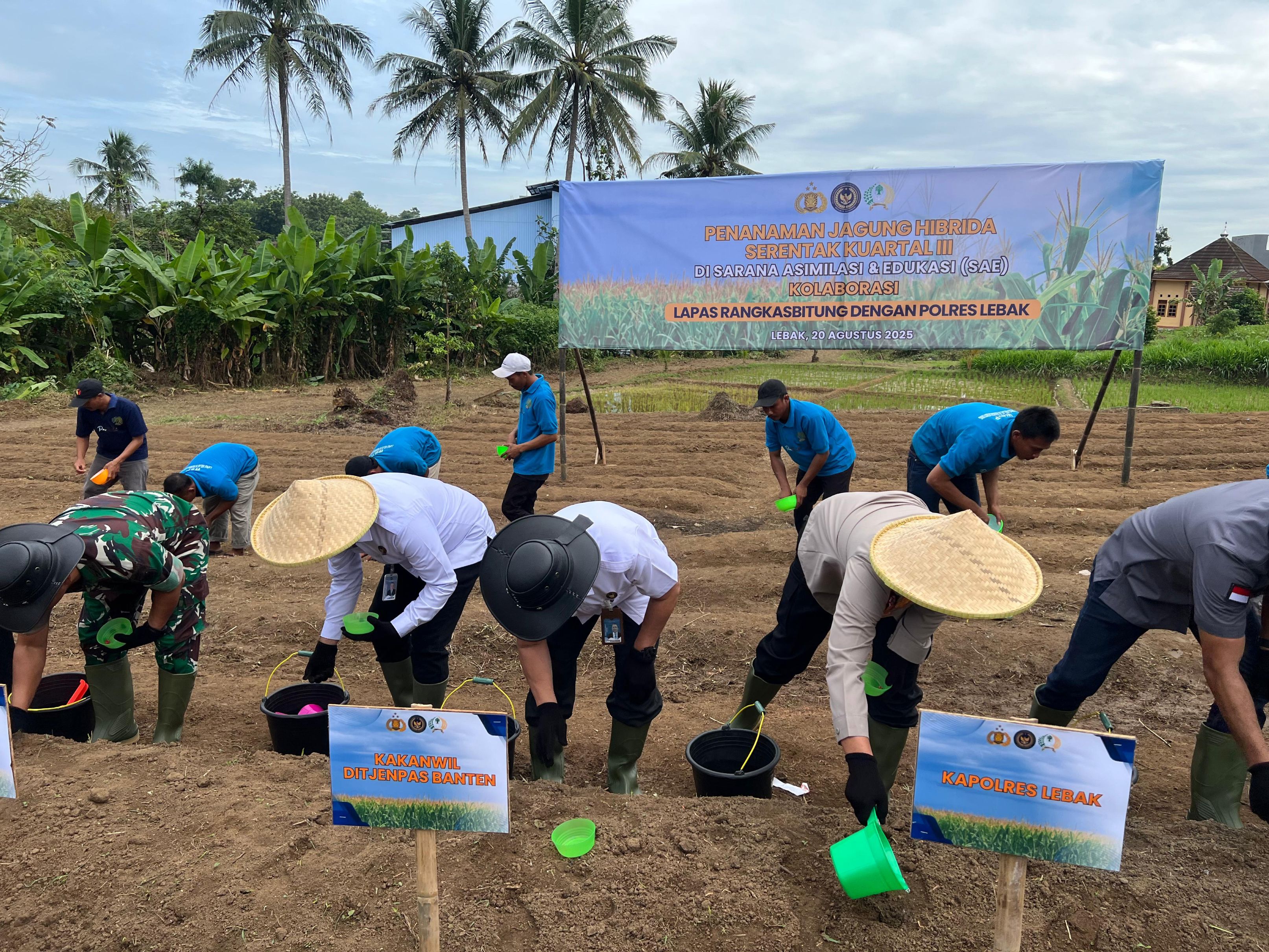 Dukung Ketahanan Pangan, Lapas Rangkasbitung Tanam Jagung Bersama Forkopimda