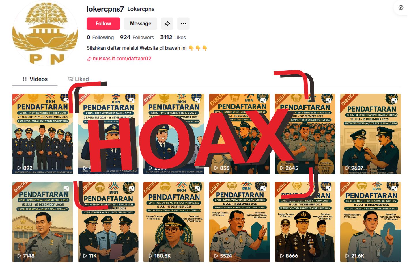 [HOAKS] Pendaftaran CPNS Kementerian Imigrasi Tahun 2025